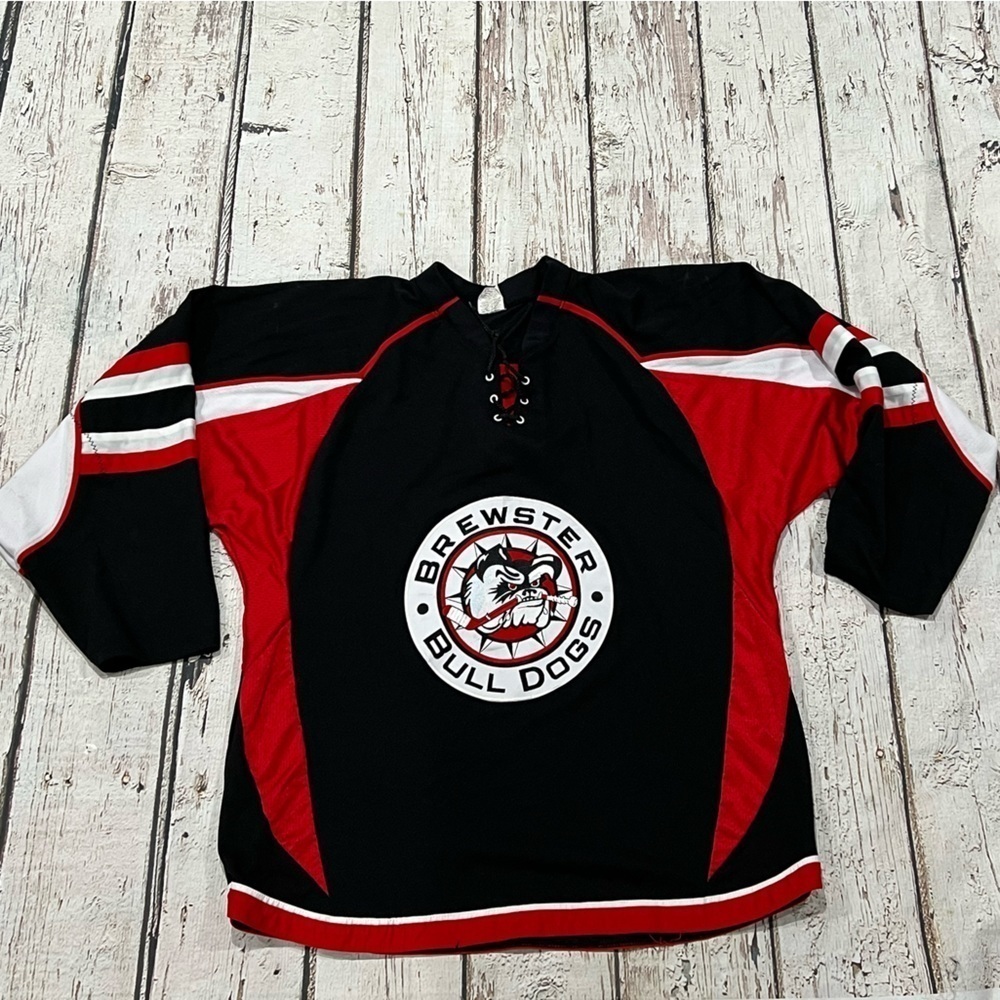 Brewster Bulldogs Club Athletic Knit Hockey Jersey Sweater Clothing Shirt
